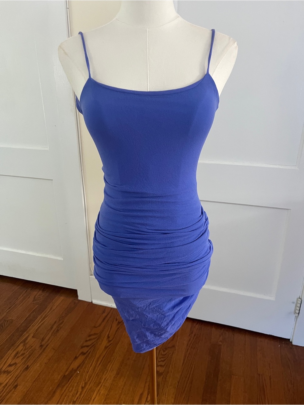 Giorgio Sant’Angelo Cornflower Blue Siren Dress—Asymmetric Hem, Runway Gift